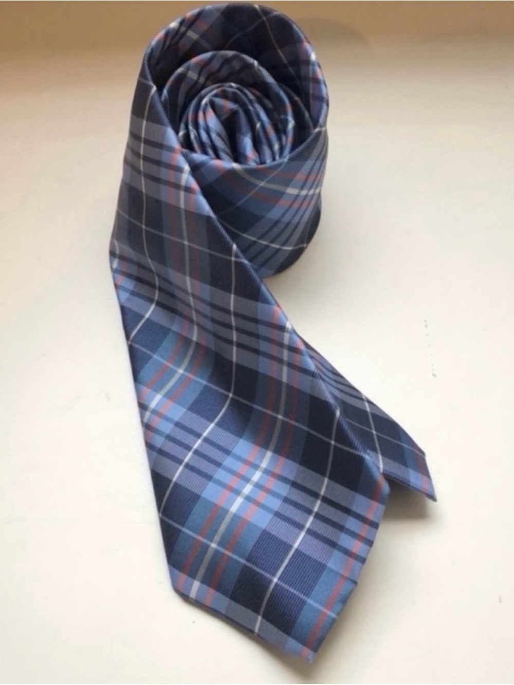 Stafford Tie Men’s Blue Plaid Pattern Polyester Tie Office Business Dress Career
